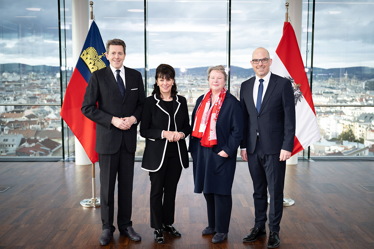 Regierungschef Daniel Risch und Aussenministerin Dominique Hasler zu Besuch in Wien